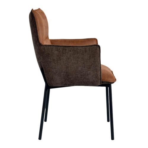 Chaise De Salle à Manger Bi-matière Marron (lot De 2) Kerala