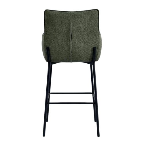 Tabouret Bar Bi-matière Vert Avec Dossier (lot De 2) Kerala