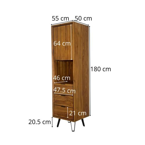 Bibliothèque En Bois De Teck Pieds Épingle Bombay