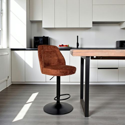 Tabouret Bar Réglable Rouille Avec Dossier (lot De 2) Iena