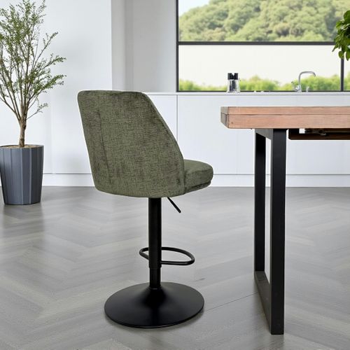 Tabouret Bar Réglable Vert Avec Dossier (lot De 2) Iena