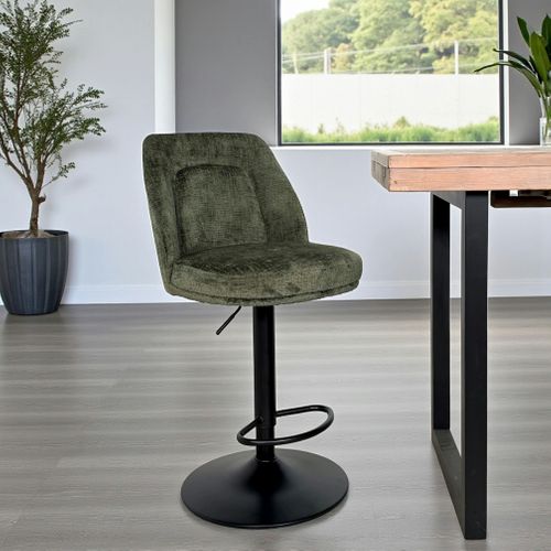 Tabouret Bar Réglable Vert Avec Dossier (lot De 2) Iena