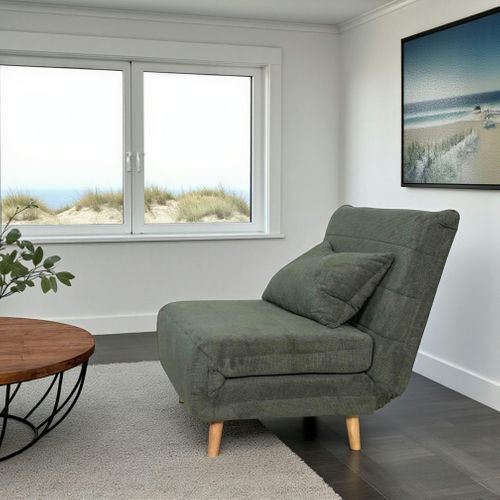 Fauteuil Convertible 1 Place Vert - Coussin Inclus Palau