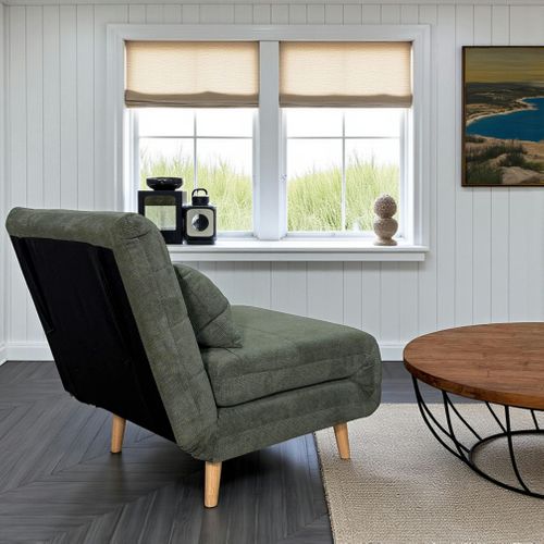 Fauteuil Convertible 1 Place Vert - Coussin Inclus Palau