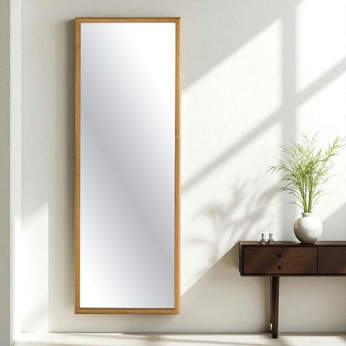 Miroir D'entrée Vertical - Cadre Bois Clair 140 Cm Iena