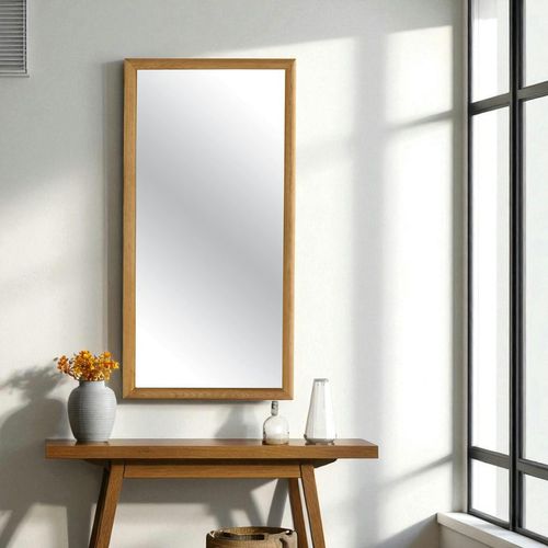 Miroir D'entrée Vertical - Cadre Bois Clair 80 Cm Iena