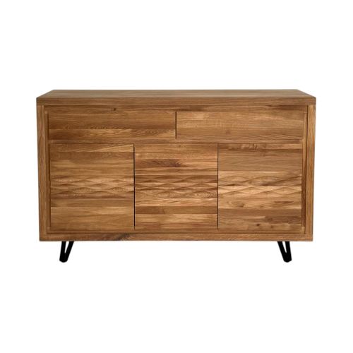 Buffet Bois Massif 3 Portes - Frise Décorative Roseto