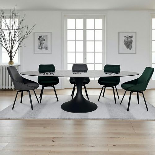 Table En Verre Noir - Effet Ride D'eau 250 Cm Ligurie