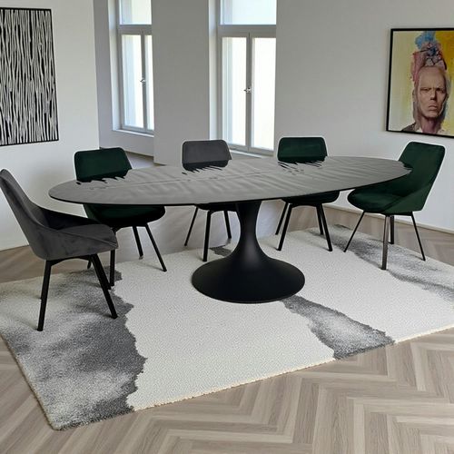 Table En Verre Noir - Effet Ride D'eau 250 Cm Ligurie