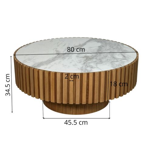 Table Basse Blanche - Plateau Céramique, Bords Crantés Lombardie