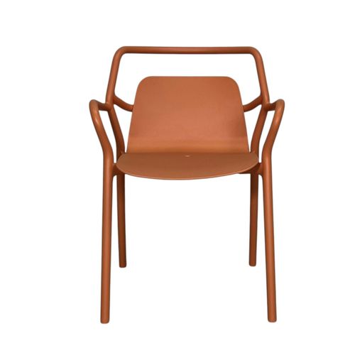 Chaise De Jardin Design Orange, Empilable (lot De 2) Pineto