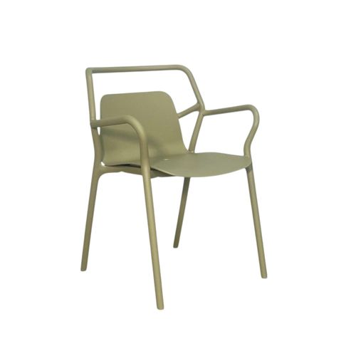 Chaise De Jardin Design Kaki, Empilable (lot De 2) Pineto