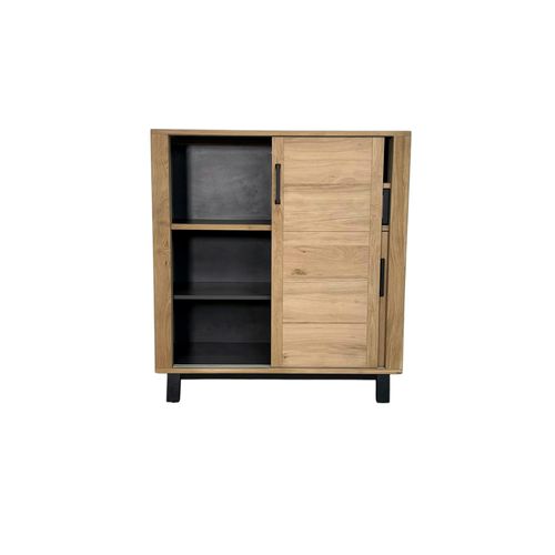 Buffet Haut Moderne En Bois Clair - 2 Portes, 1 Niche Grado