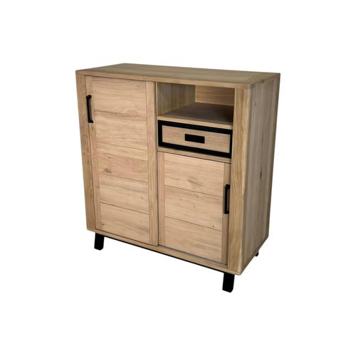 Buffet Haut Moderne En Bois Clair - 2 Portes, 1 Niche Grado