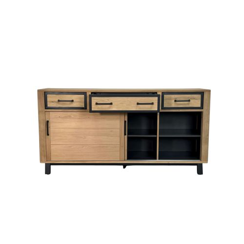 Buffet Moderne Bois Clair - 2 Portes, 3 Tiroirs Grado
