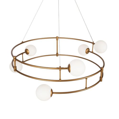 Suspension Moderne - 6 Globes Sur Structure Spirale Deltona