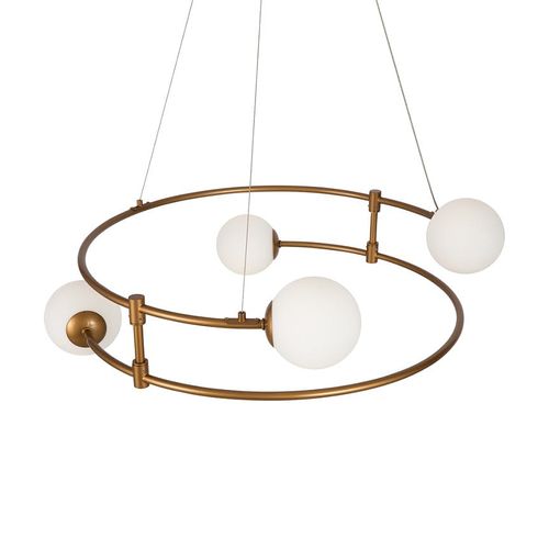 Suspension Moderne - 4 Globes Sur Structure Spirale Deltona