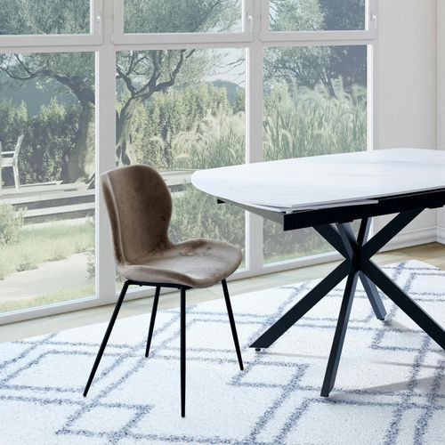 Chaise En Velours Sable Melbourne (lot De 2)