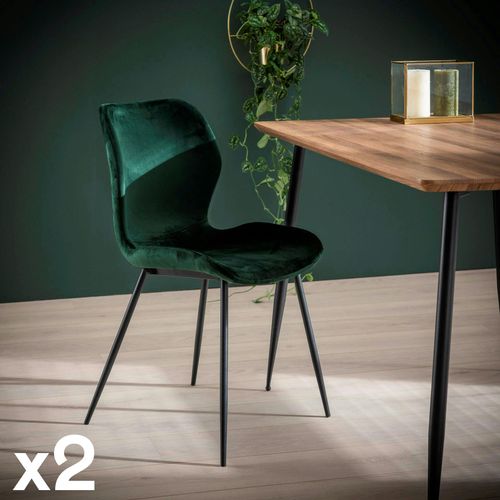 Chaise En Velours Vert Melbourne (lot De 2)
