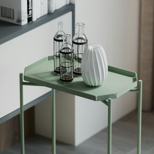 Petite Table D’appoint Verte, Plateau Rectangulaire Sfax