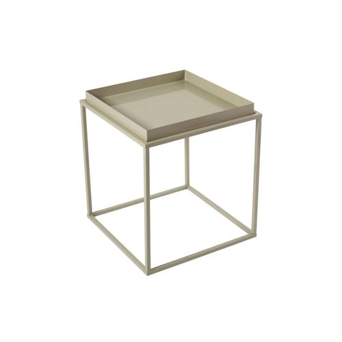 Bout De Canapé Cube Blanc Cassé – Plateau Mobile Sfax