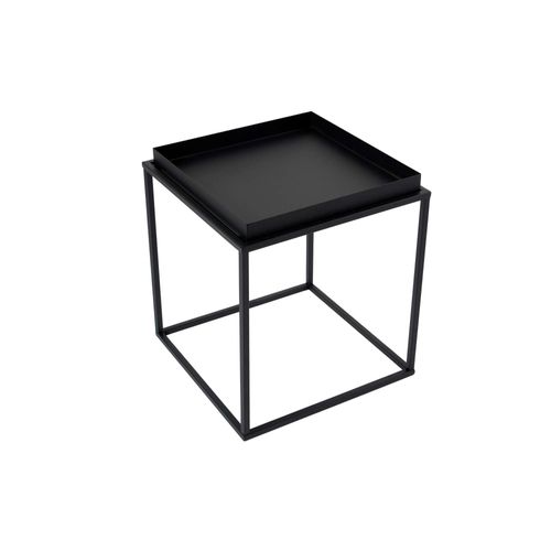 Bout De Canapé Cube Noir – Plateau Mobile, Style Design Sfax