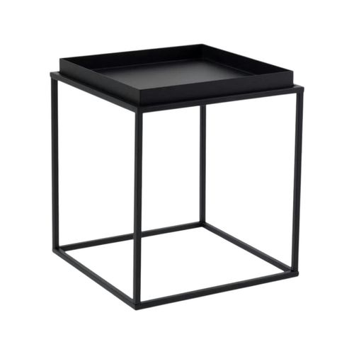 Bout De Canapé Cube Noir – Plateau Mobile, Style Design Sfax