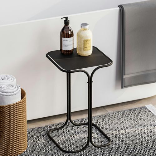 Petite Table D'appoint Noire Carrée - Finition Mate Jena