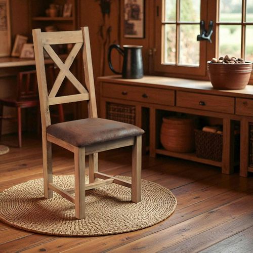 Chaise En Chêne Massif Assise Microfibre Fjord