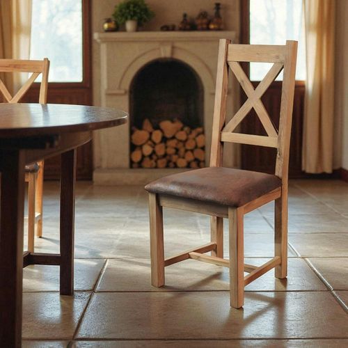 Chaise En Chêne Massif Assise Microfibre Fjord