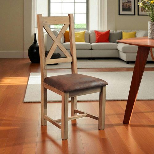 Chaise En Chêne Massif Assise Microfibre Fjord