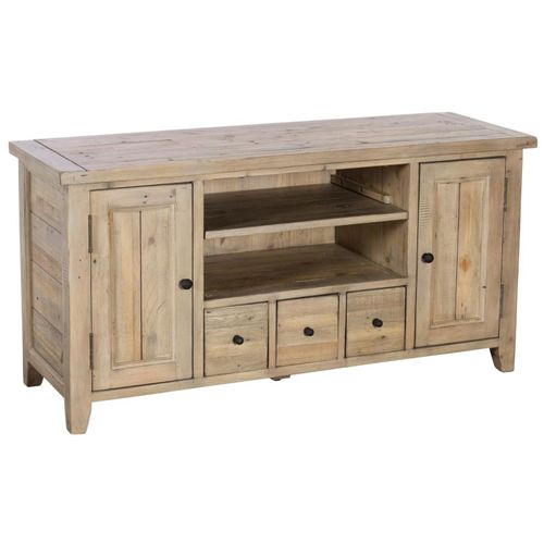 Meuble TV Avec Rangement Bois Recyclé Clair Salerne