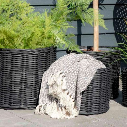 Jeté De Canapé Gris à Losanges - Franges, 130x160 Cm Fallon