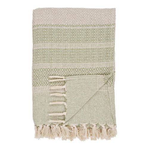 Jeté De Canapé Vert Sauge Et Rose, 130x180 Cm Fallon