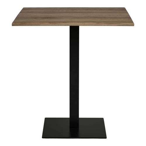 Table Bistrot Bois Brun - Pied Métal Noir, 70 Cm Napa