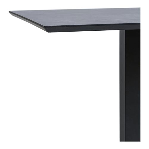 Table Bistrot Mélamine Grise - Pied Métal Noir, 70 Cm Napa