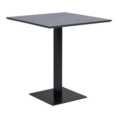 Table Bistrot Mélamine Grise - Pied Métal Noir, 70 Cm Napa