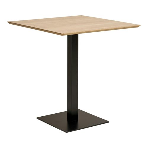 Table Bistrot Mélamine Effet Bois – Pied Métal, 70 Cm Napa
