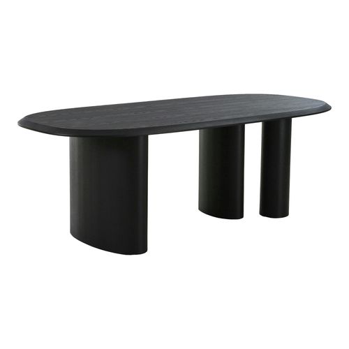 Table Moderne En Bois Noir – 3 Pieds Design 220 Cm Alberta