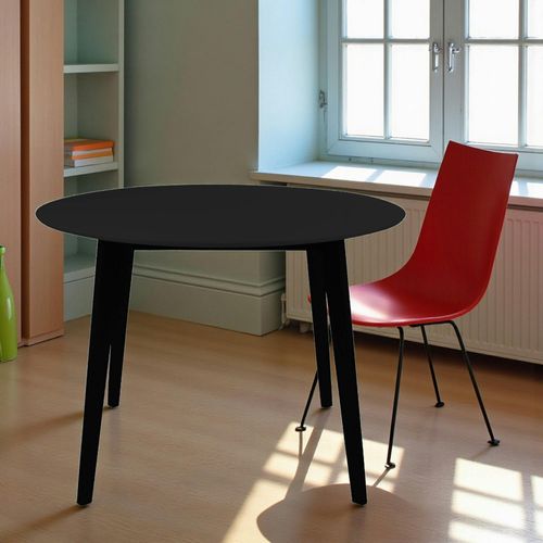 Table Ronde En Bois Noir – Style Moderne, Ø 105 cm Tampa