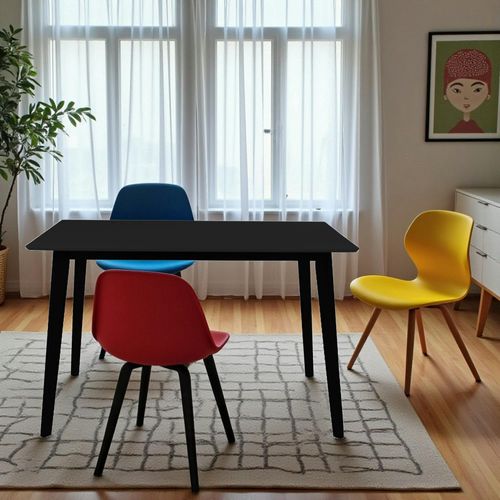 Table à Manger En Bois Noir – Rectangulaire, 120 cm Tampa