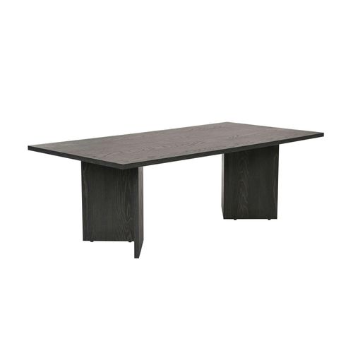 Table Basse Moderne Effet Bois Noir - Pieds En V Marfa