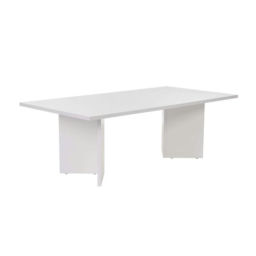 Table Basse Moderne Blanche Effet Laque - Pieds En V Marfa