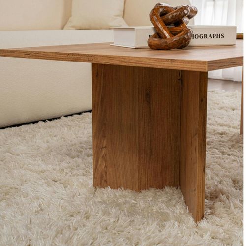 Table Basse Moderne Effet Bois De Pin - Pieds En V Marfa