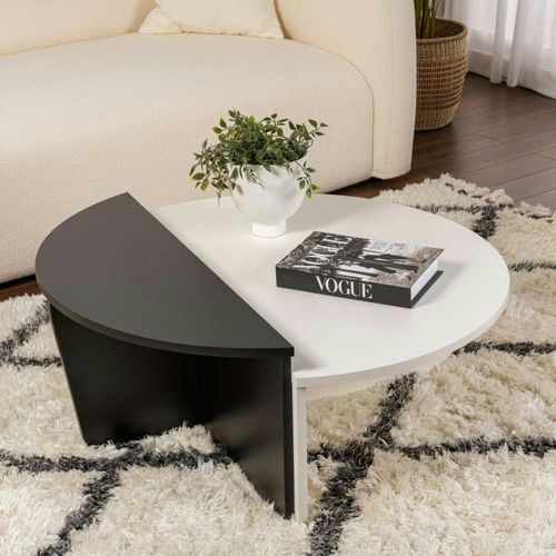 Table Basse Moderne Noire et Blanche - 2 Hauteurs Marfa