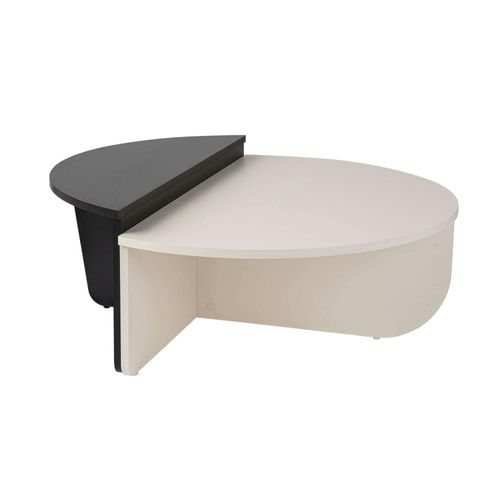 Table Basse Moderne Noire et Blanche - 2 Hauteurs Marfa