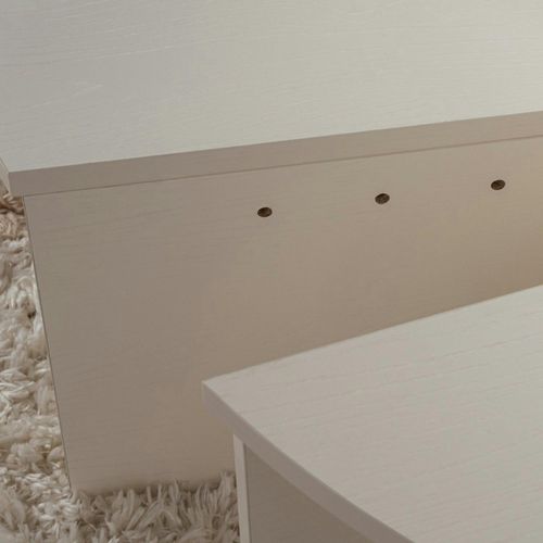 Table Basse Moderne Blanche Effet Bois - 2 Hauteurs Marfa