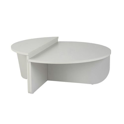 Table Basse Moderne Blanche Effet Laque - 2 Hauteurs Marfa