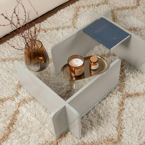 Table Basse Verre Déstructurée – Base Gris Clair Salta