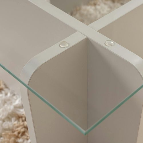 Table Basse Verre Déstructurée – Base Gris Clair Salta